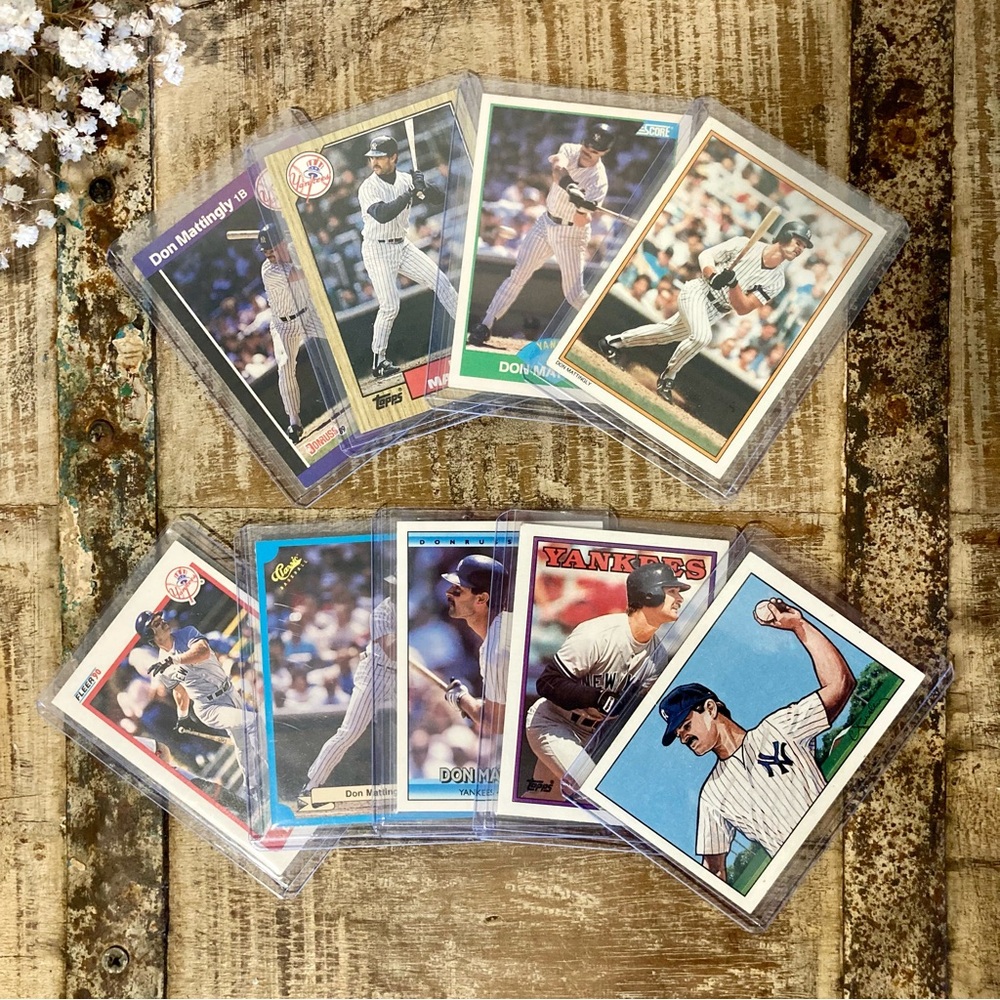 Lot of 9 Vintage 80s-90s Don Mattingly Baseball Cards New York Yankees